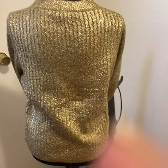 Gold Metallic Sweater - Picture 3 of 5
